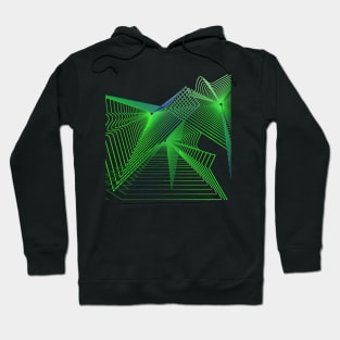 Geometric green linear galaxy spaceship Hoodie